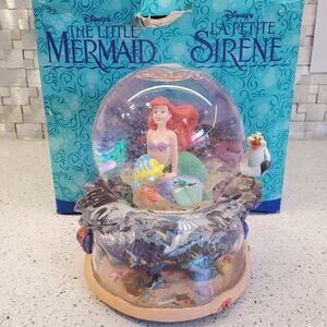 Disney The Little Mermaid 7" Musical Snow Globe Vintage with BOX WORKS